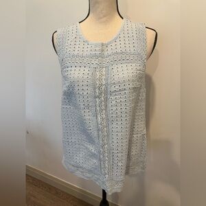 🎄Laffaire blue office summer short  sleeve top pattern SZ L